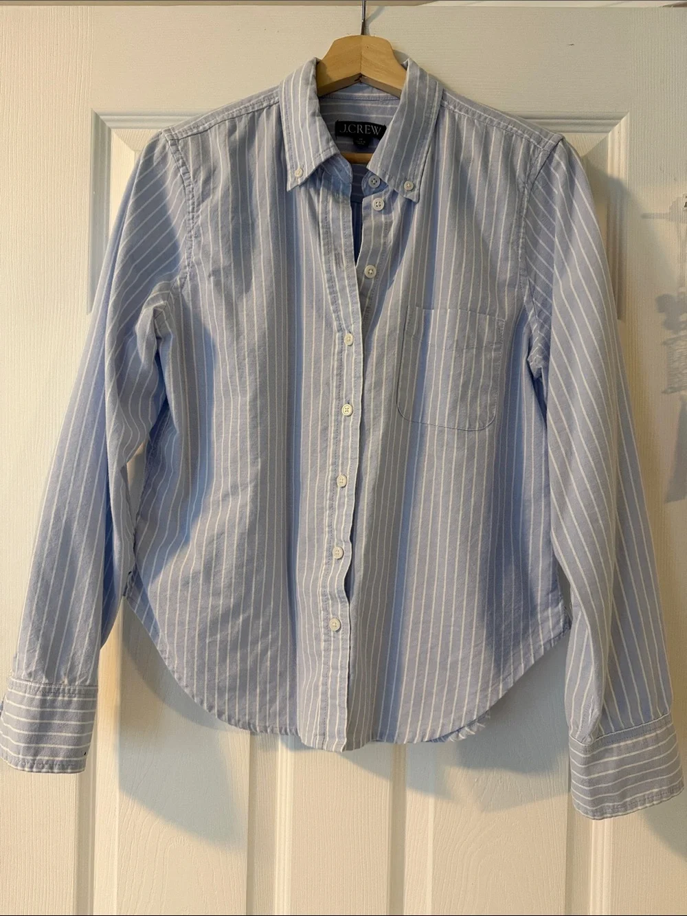 J. Crew Blue & White Striped Button-Down Shirt